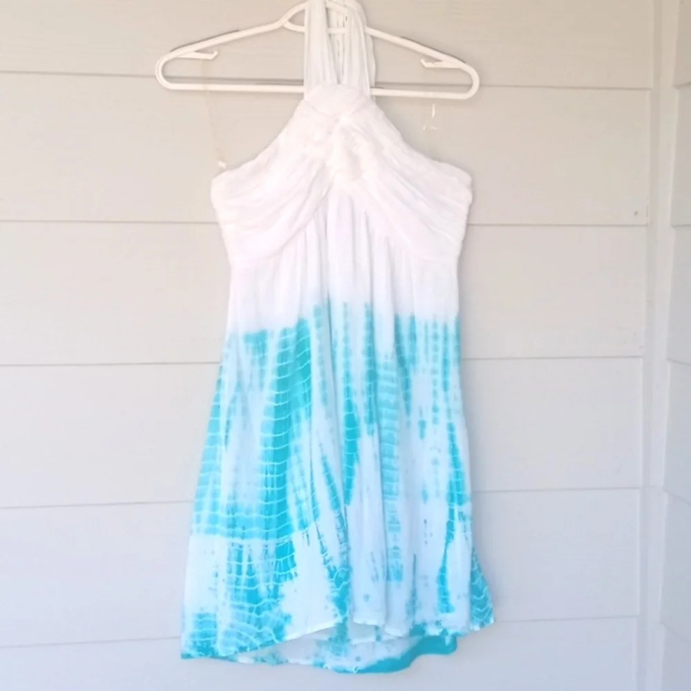 NWT- Do & Be adorable white and turquoise summer mini dress. Size medium…